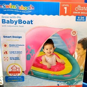 SwimSchool® Grow-with-Me BabyBoat™ Float withCanopy in Pink
